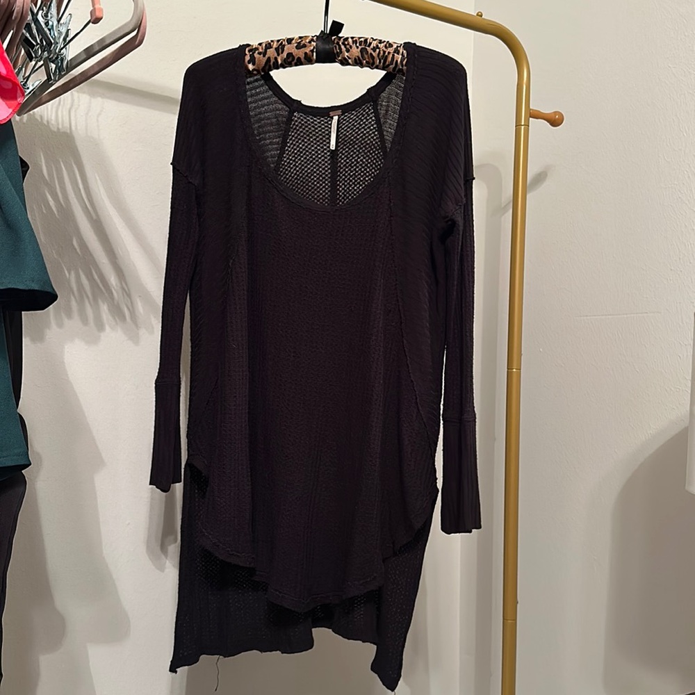 Free people black long sleeve shirt.
